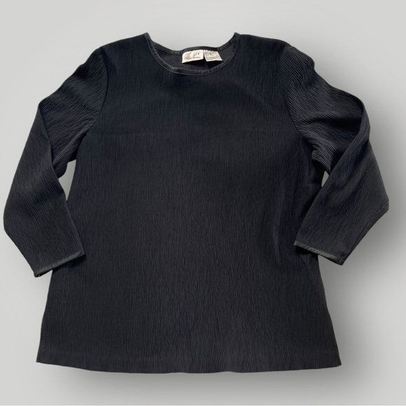 Vintage Kathie Lee Black Long Sleeve Top - Picture 2 of 16